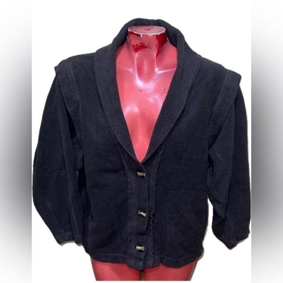 Free people gray distressed cardi jacket three buttons - Picture 4 of 4